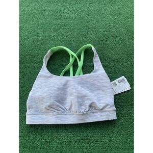 NWT Lululemon Gray & Green Energy Sports Bra Women’s Size 2